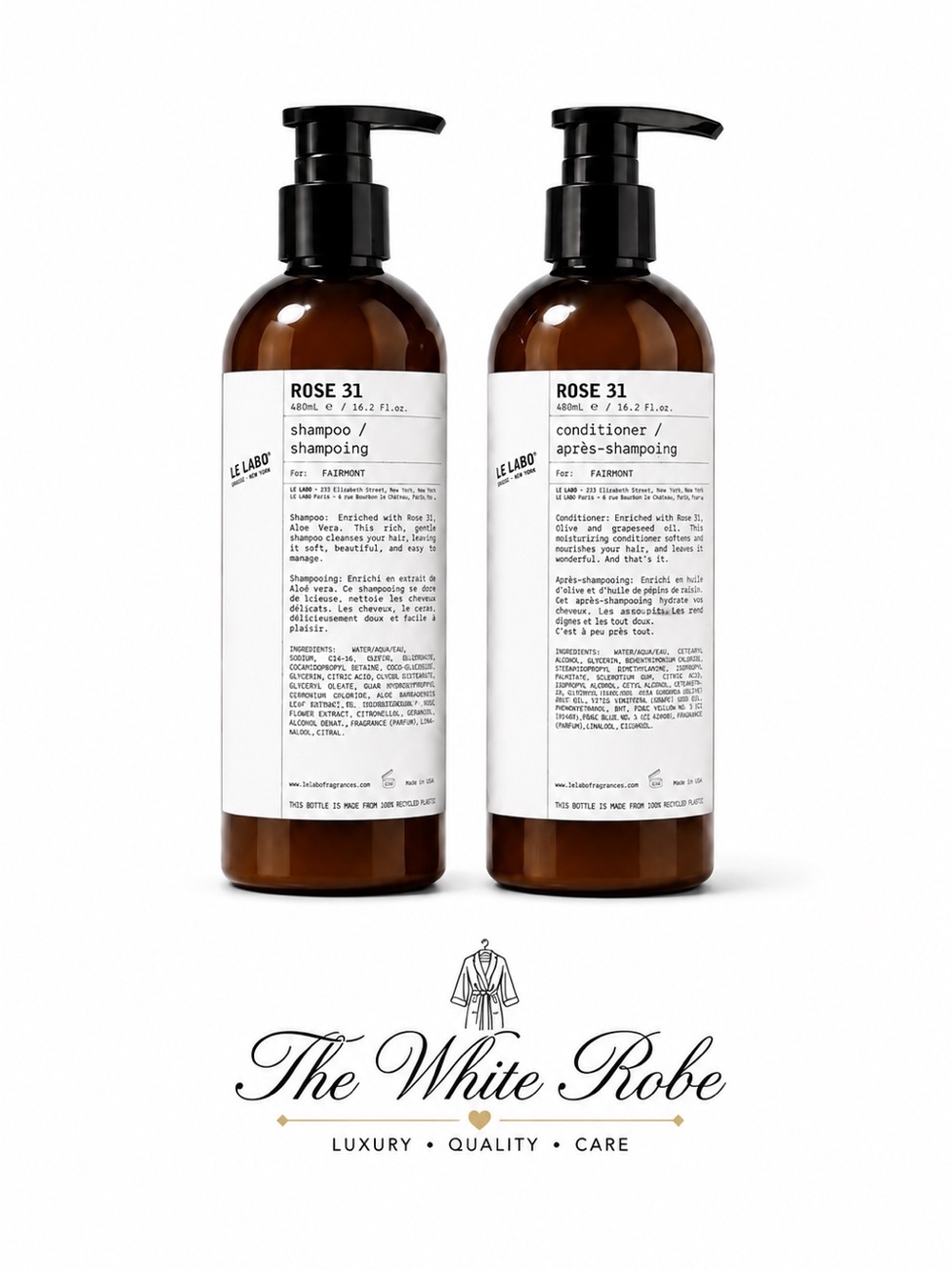 Le LABO ROSE 31 SHAMPOO & CONDITIONER SET – 16.2 oz / 480 ml